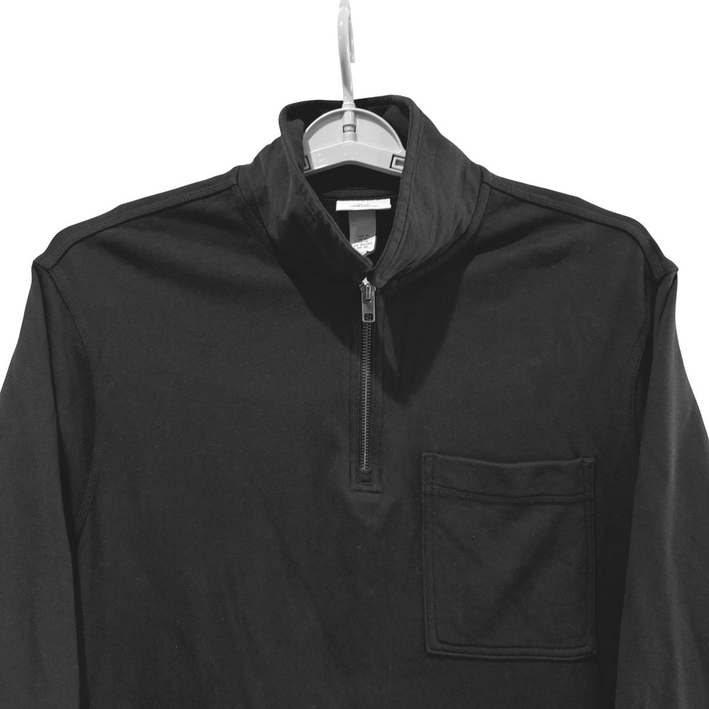 H&M Mens XL‎ Black 100% Cotton Quarter Zip Pullover Regular Fit 12093519
